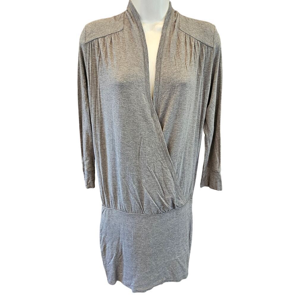 Wilfred sz M drop waist grey v neck tunic top dress EUC minimalist comfort